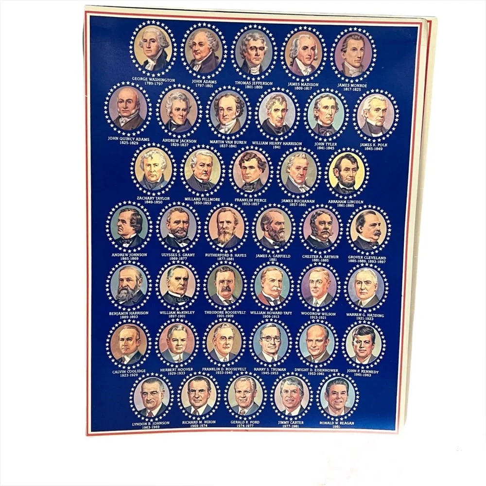 Presidents Folio Folder 5 Vtg Folders presidents Washington through Reagan